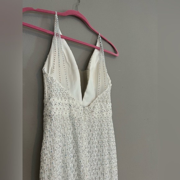 White Rhinestone Prom Dress - Size 4 🤍 - Picture 9 of 10